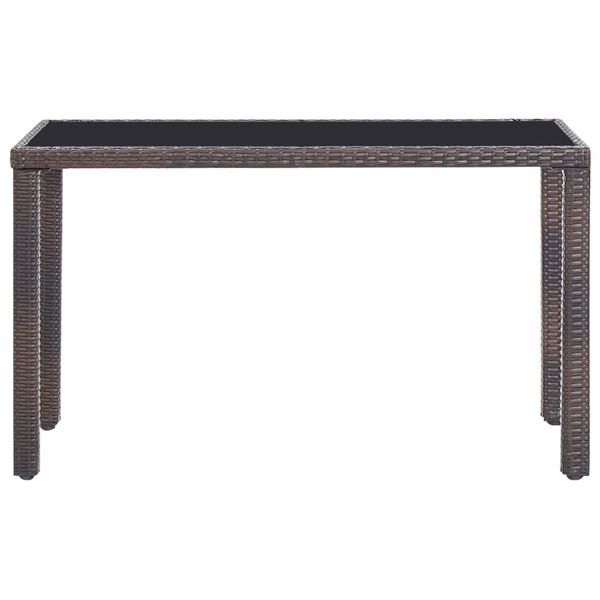 vidaXL 5-részes barna kültéri polyrattan étkezőszett párnákkal