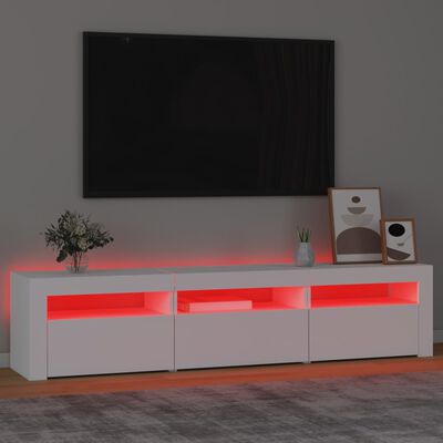 vidaXL fehér TV-szekrény LED-lámpákkal 180x35x40 cm