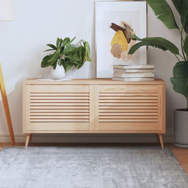 vidaXL 2 db tömör fenyőfa lamellás szekrényajtó 39,5 x 59,4 cm