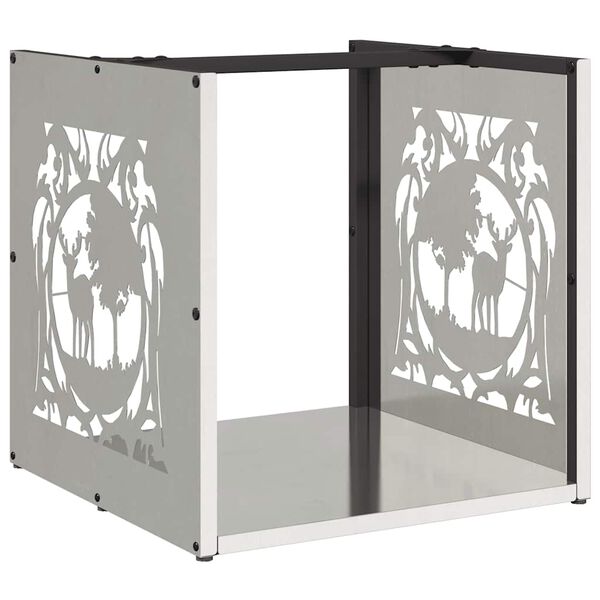 vidaXL rozsdamentes acél tűzifatároló 40x40x40 cm