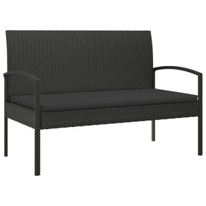 vidaXL fekete polyrattan kerti pad p&aacute;rn&aacute;val 105 cm