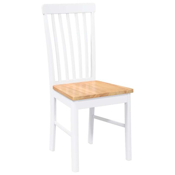 vidaXL 2 db fehér tömörfa gumiból készült étkezőszékek