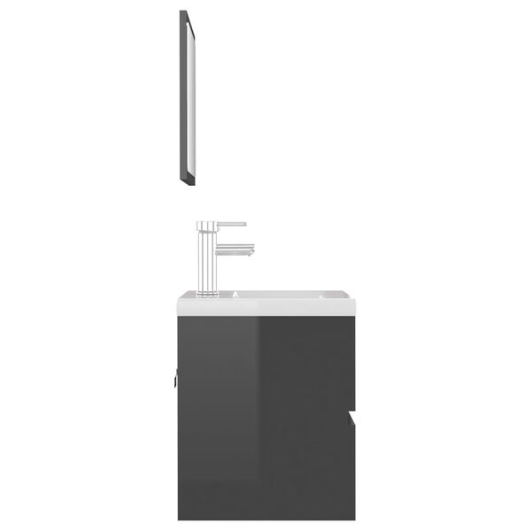 vidaXL magasf&eacute;nyű sz&uuml;rke szerelt fa f&uuml;rdőszobai b&uacute;torszett