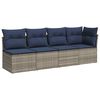 vidaXL Kerti kanap&eacute; p&aacute;rn&aacute;val Sz&uuml;rke 227 x 62 x 69 cm polirattan