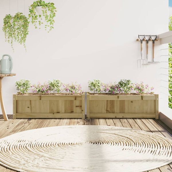 vidaXL 2 db impregnált fenyőfa virágláda