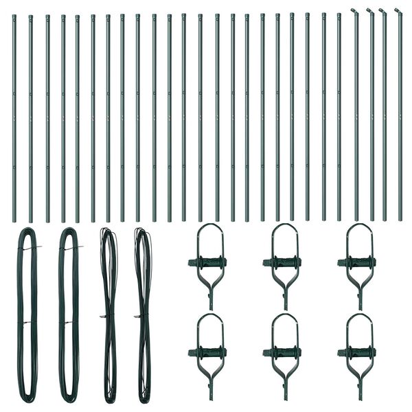 vidaXL Kerítésoszlop 26 pcs Zöld 3.2 x 3.2 x 170 cm Acél