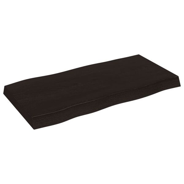 vidaXL s&ouml;t&eacute;tbarna kezelt t&ouml;m&ouml;r asztallap 80x40x(2-6) cm
