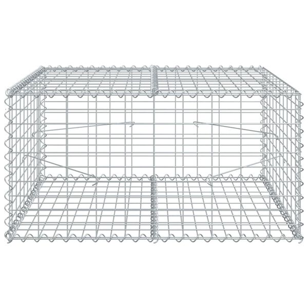 vidaXL horganyzott vas gabion kosár fedéllel 100 x 100 x 50 cm