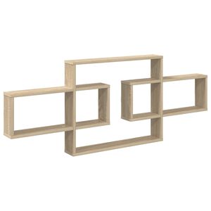 vidaXL Falpolc Sonoma T&ouml;lgy 130 x 10 x 50 cm Szerelt Fa