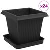 vidaXL N&ouml;v&eacute;nycser&eacute;p 24 pcs Fekete 16 x 16 x 14 cm Műanyag