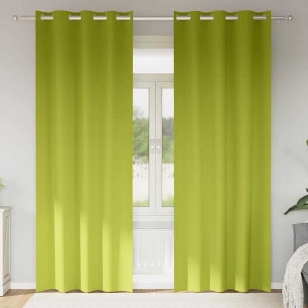 vidaXL Fekete Függöny Gyűrűkkel 2 pcs Zöld 245 x 140 cm Poliészter