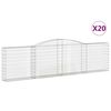 vidaXL 20 db &iacute;ves horganyzott vas gabion kos&aacute;r 400x30x100/120 cm