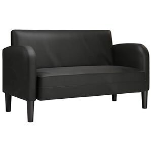 vidaXL fekete műbőr loveseat kanap&eacute; 110 cm