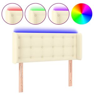 vidaXL kr&eacute;msz&iacute;nű műbőr LED-es fejt&aacute;mla 93 x 16 x 78/88 cm