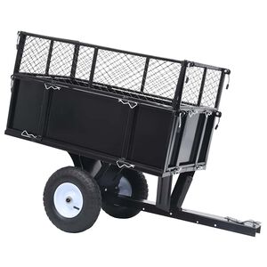 vidaXL 150 kg-os teherb&iacute;r&aacute;s&uacute; billenős p&oacute;tkocsi fűny&iacute;r&oacute;hoz