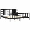 vidaXL fekete t&ouml;m&ouml;r fa &aacute;gykeret fejt&aacute;ml&aacute;val 200 x 200 cm