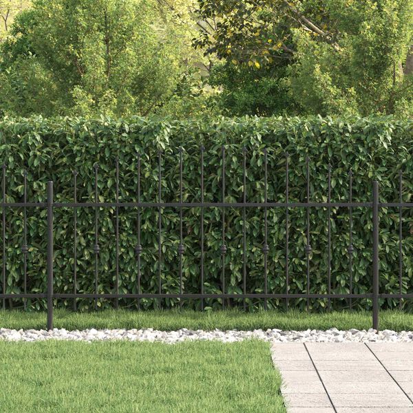 vidaXL T&uuml;sk&eacute;s ker&iacute;t&eacute;s Fekete 200 x 130 cm Porsz&oacute;rt ac&eacute;l