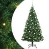vidaXL Mű kar&aacute;csonyfa 300 LED-del Z&ouml;ld 210 cm PVC &eacute;s Ac&eacute;l &eacute;s Műanyag