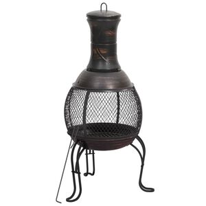 vidaXL acél kerti tűzhely piszkavassal 39 x 39 x 90 cm