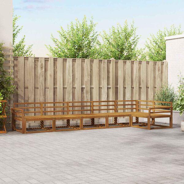 vidaXL K&uuml;lt&eacute;ri kanap&eacute; szett 6 pcs Term&eacute;szetes T&ouml;m&ouml;r Ak&aacute;cfa