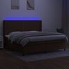 vidaXL barna sz&ouml;vet rug&oacute;s &eacute;s LED-es &aacute;gy matraccal 200x200 cm