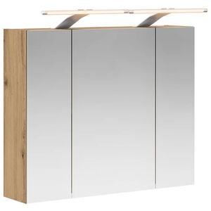 vidaXL F&uuml;rdőszobai t&uuml;k&ouml;rszekr&eacute;ny K&eacute;zműves T&ouml;lgy 60 x 14,5 x 50 cm