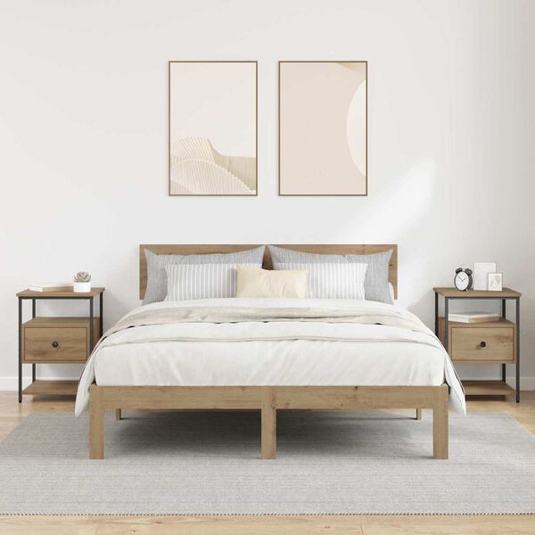 vidaXL &Eacute;jjeliszekr&eacute;ny 2 pcs Artisan t&ouml;lgy 40 x 42 x 56 cm Faanyag