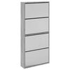 vidaXL sz&uuml;rke sonoma 4 szintes cipőszekr&eacute;ny t&uuml;k&ouml;rrel 63 x 17 x 134 cm