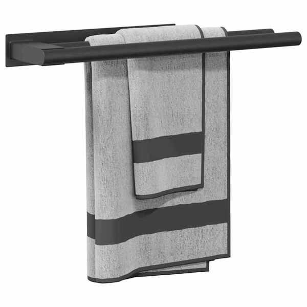 vidaXL Törölközőtartó Fekete 40 x 9 x 4 cm Rozsdamentes acél