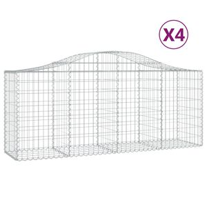 vidaXL 4 db &iacute;ves horganyzott vas gabion kos&aacute;r 200x50x80/100 cm