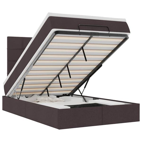 vidaXL Ottom&aacute;n &aacute;gykeret matraccal s&ouml;t&eacute;tbarna 120x200cm anyaggal