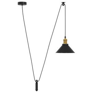 vidaXL f&uuml;ggeszt&eacute;kl&aacute;mpa magass&aacute;ga &aacute;ll&iacute;that&oacute; E27 f&eacute;nyes fekete &Oslash;22cm f&eacute;m