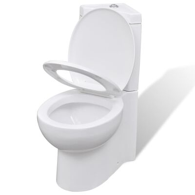 vidaXL fehér kerámia fürdőszobai sarok WC