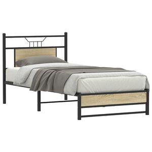 vidaXL sonoma t&ouml;lgy sz&iacute;nű szerelt fa &aacute;gykeret matrac n&eacute;lk&uuml;l 75x190 cm
