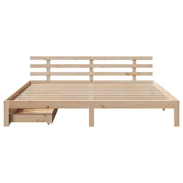 vidaXL t&ouml;m&ouml;r fenyőfa &aacute;gykeret fi&oacute;kokkal 200 x 200 cm