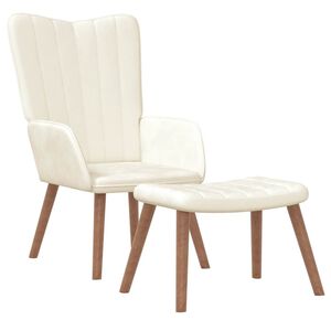 vidaXL kr&eacute;mfeh&eacute;r b&aacute;rsony pihenősz&eacute;k l&aacute;btart&oacute;val