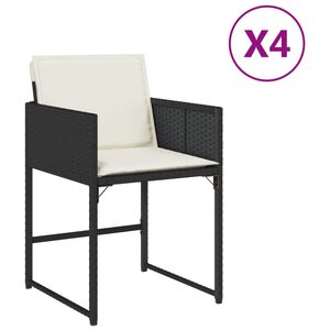 vidaXL 4 db fekete polyrattan kerti sz&eacute;k p&aacute;rn&aacute;val