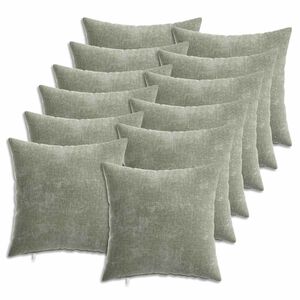 vidaXL P&aacute;rna huzat 12 db HEERLEN Z&ouml;ld 40 x 40 cm Chenille Sz&ouml;vet