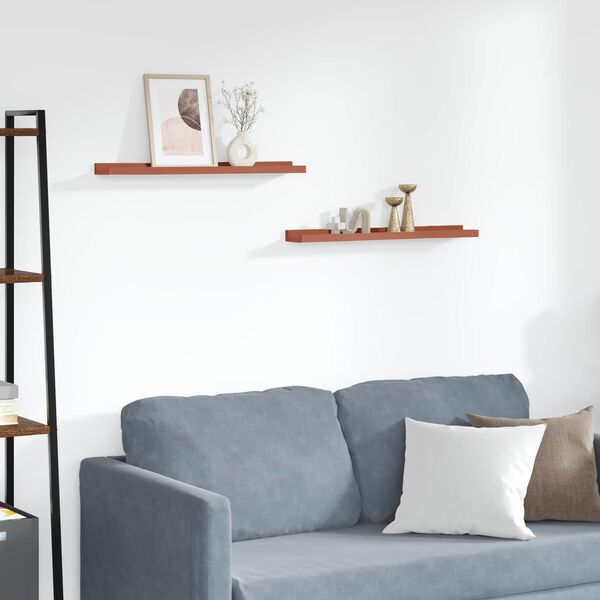 vidaXL Falpolc polcokkal t&aacute;rol&oacute;val 2 pcs Piros 60 x 9 x 3 cm Faanyag