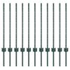 vidaXL Be&aacute;gyazott ker&iacute;t&eacute;soszlop 11 db Z&ouml;ld 120 cm Porsz&oacute;rt ac&eacute;l