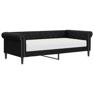 vidaXL fekete műbőr heverő matraccal 90 x 200 cm
