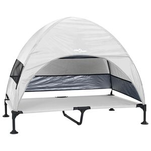 vidaXL Felemelkedett kutyafekhely Ezüst Szürke 127 x 81 x 108 cm