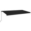 vidaXL antracitsz&uuml;rke k&eacute;zzel kih&uacute;zhat&oacute; LED-es napellenző 600 x 350 cm