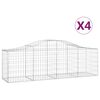 vidaXL 4 db &iacute;ves horganyzott vas gabion kos&aacute;r 200x50x60/80 cm