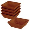 vidaXL Kerti cser&eacute;p 5 pcs Rozsd&aacute;s 50 x 50 x 15 cm Időj&aacute;r&aacute;s&aacute;ll&oacute; ac&eacute;l