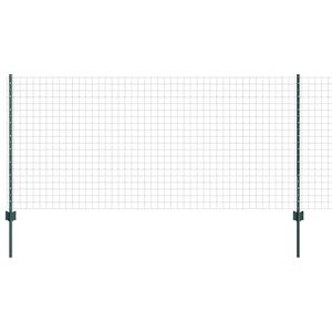 vidaXL Eur&oacute;pai ker&iacute;t&eacute;s oszloppal 25 x 1 m PVC-bevonatos ac&eacute;l Z&ouml;ld H&aacute;l&oacute;