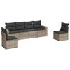 vidaXL 6 r&eacute;szes vil&aacute;gossz&uuml;rke polyrattan kerti &uuml;lőgarnit&uacute;ra p&aacute;rn&aacute;kkal