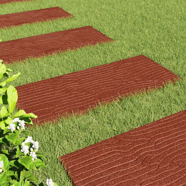 vidaXL L&eacute;pőkő 6 pcs Piros 60,5 x 25 x 2 cm Gumi