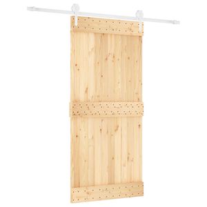 vidaXL Cs&uacute;sz&oacute; ajt&oacute; Term&eacute;szetes &eacute;s Feh&eacute;r 95 x 210 cm Szil&aacute;rd Fenyőfa