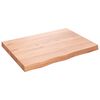 vidaXL vil&aacute;gosbarna kezelt t&ouml;m&ouml;r fa f&uuml;rdőszobai pult 80x60x(2-6) cm